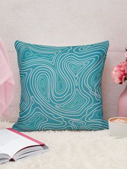 At Home by Nilkamal - Ariel Flora Fresh Satin Fabric 12" x 12" Filled Cushion (Seagreen)