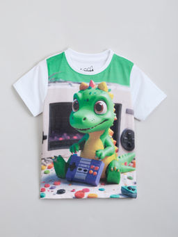 Hopscotch - White Pure Cotton Animal T-Shirt