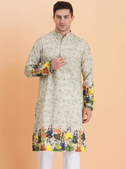 SG LEMAN - Men's Mehedi Olive Kurta