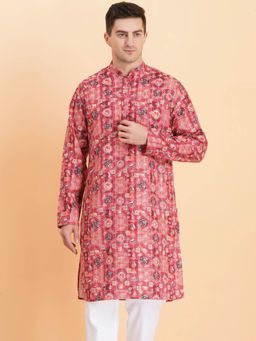 SG LEMAN - Men's Red Kurta