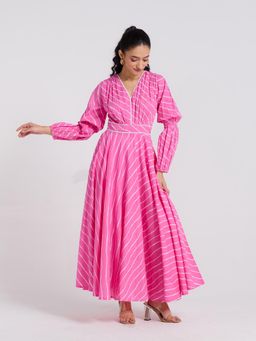 Rustorange - Pink Printed Maxi Dress