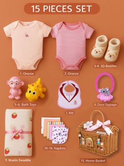 Little Surprise Box - Pink Blessed Home Newborn Hamper Gift Box for Baby Girl (0-6 Months)