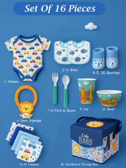 Little Surprise Box - Blue King Lion Newborn Hamper Gift Box for Baby Boy (0-6 Months)