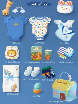 Little Surprise Box - Super cute Blue Home Newborn Hamper Gift Box for Baby (0-6 Months)