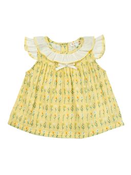 TIDY SLEEP - Golden Glow Flora Ruffled Dress