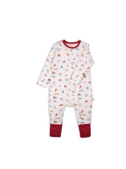 Tiny Twig - Unisex White Diagonal Zipsuit