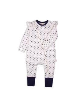 Tiny Twig - White Diagonal Zipsuit