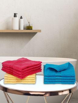 KOPA - Quick Dry 100% Cotton Soft Terry Towel -12Pc Face Towel D'Ross Solid-Multi