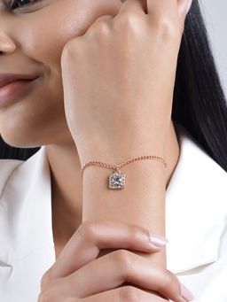 Joker and Witch - Joker & Witch Quad Rhinestone Rosegold Bracelet Charm