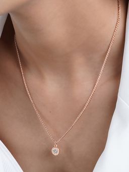 Joker and Witch - Joker & Witch Dainty Heart Rhinestone Rosegold Necklace Charm