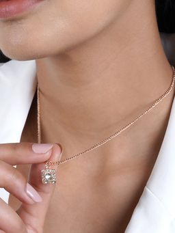 Joker and Witch - Joker & Witch Quad Rhinestone Rosegold Necklace Charm