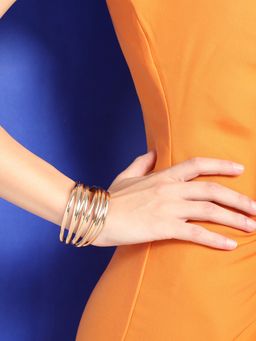 Sohi - Gold Plated Party Designer Bracelet For Women - Gold