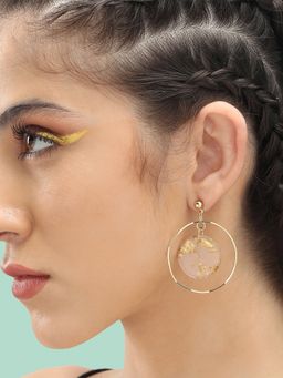 Sohi - Gold Plated Party Designer Stone Drop Earring For Women - Gold