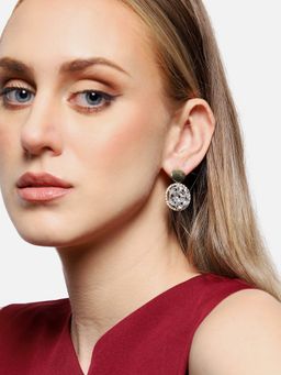 Sohi - Gold Plated Party Designer Stone Drop Earring For Women - Gold