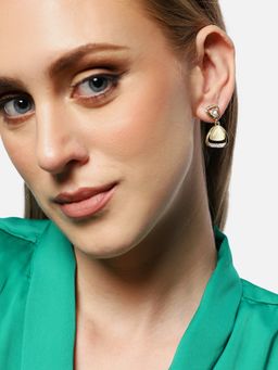 Sohi - Gold Plated Party Designer Stone Drop Earring For Women - Gold