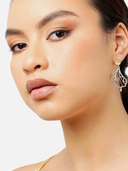 Sohi - Gold Plated Party Designer Stone Drop Earring For Women - Gold