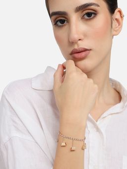 Sohi - Gold Plated Party Designer Bracelet For Women - Gold