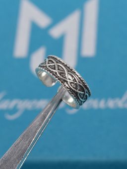 Margento Jewels - 925 Sterling Silver Zig Zag Style Plain Toe Ring