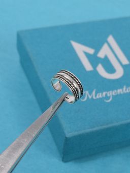 Margento Jewels - 925 Sterling Silver Plain Line Style Adjustable Toe Ring