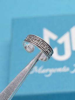 Margento Jewels - 925 Sterling Silver Rectangle Style Plain Adjustable Toe Ring