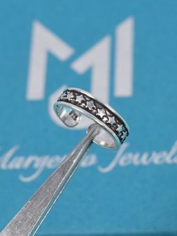 Margento Jewels - 925 Sterling Silver Semi Star Style Plain A djustable Toe Ring