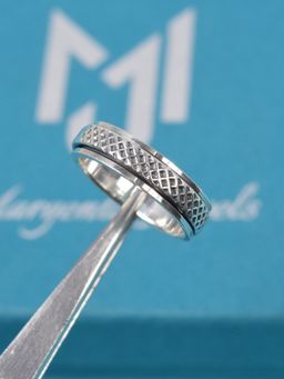 Margento Jewels - 925 Sterling Silver Plain Spinner Band Ring-5