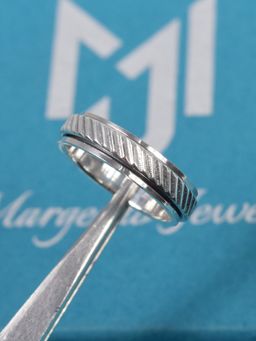 Margento Jewels - 925 Sterling Silver Plain Spinner Band Ring-5