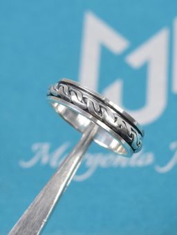 Margento Jewels - 925 Sterling Silver Plain Spinner Band Ring-5