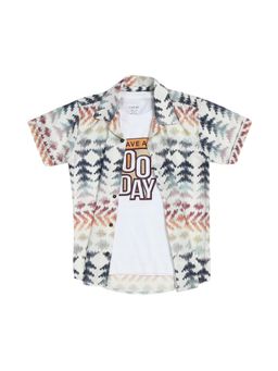 CAVIO - Boys Tie Dye Printed Half Sleeve Shirt & T-shirt