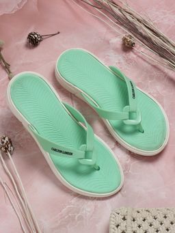 Carlton London - Women Green Solid Flipflops