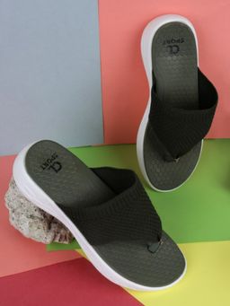 Carlton London - Women Olive Textured Flipflops