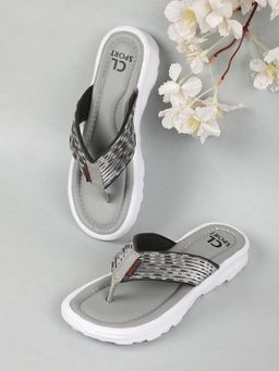 Carlton London - Women Grey Textured Flipflops
