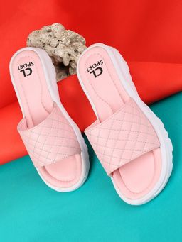 Carlton London - Women Pink Textured Sliders