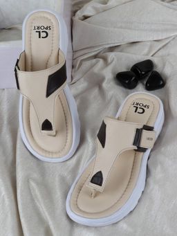 Carlton London - Women Beige Solid Flipflops