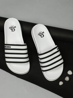 Carlton London - Women White Stripes Sliders