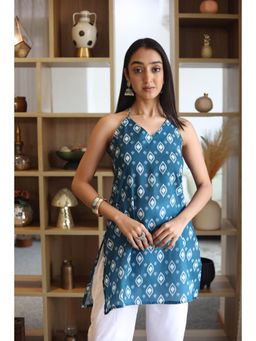 SAY - Teal Printed Top for Women