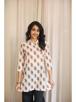 SAY - Cream Paisley Top for Women