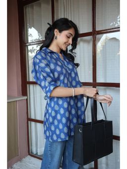 SAY - Blue Floral Top for Women