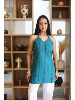 SAY - Teal Stripes Top for Women