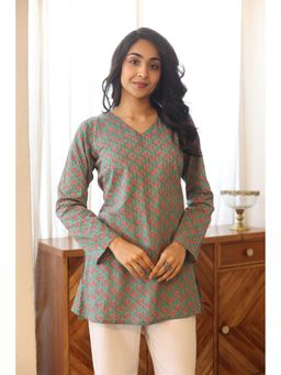 SAY - Green Floral Top for Women