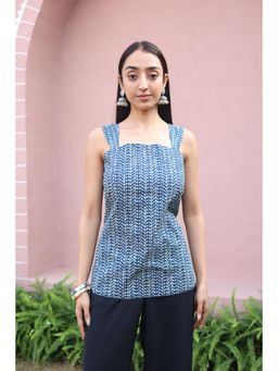 SAY - Blue Printed Top for Women