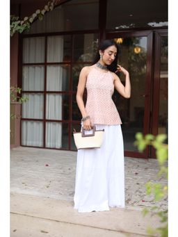 SAY - Pink Geometric Top for Women