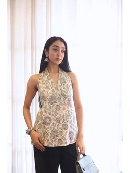 SAY - Beige Floral Top for Women