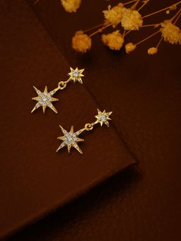 Carlton London - Gold Toned Star Shaped Drop Earrings