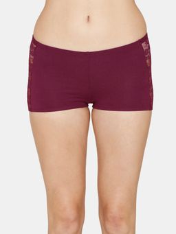 Zivame - Low Rise Full Coverage Boyshort - Dark Purple