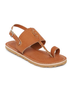 TIBER TABER - Boys Sandal Brown Braid Kolhapuri