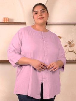 Indietoga - Plus Size Purple Solid Cotton Top