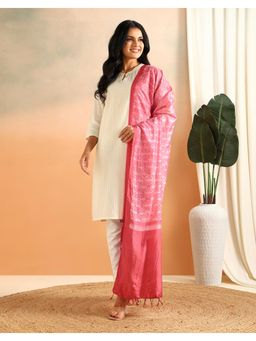 Fabindia - Pink Silk Woven Dupatta