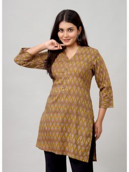 Anurang - Women Ethnic Printed Cotton V-Neck Kurti