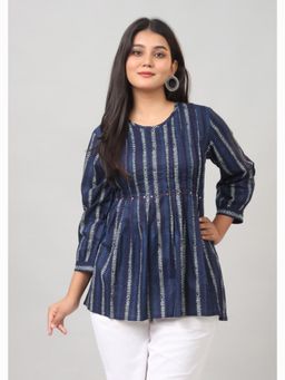 Anurang - Women Striped Cotton Peplum Tunic